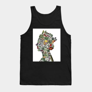 Queen Elizabeth print, queen memorial print, queen in vegetables, tribute gift, queen artwork, queen elizabeth II art Tank Top